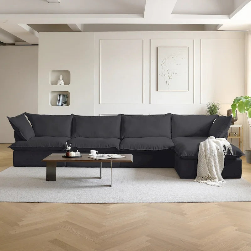 L-förmiges modulares Ecksofa 5-Sitzer mit Chaise und Ottomane