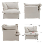 L-förmiges modulares Ecksofa 5-Sitzer mit Chaise und Ottomane