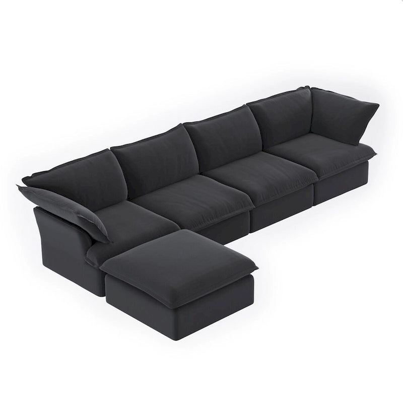 L-förmiges modulares Ecksofa 5-Sitzer mit Chaise und Ottomane