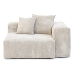 4-teiliges L-förmiges Ecksofa, Kordstoffbezug mit Ottoman