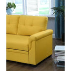 Reversibles L-förmiges Leinen-Schlafsofa mit Stauraum