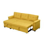 Reversibles L-förmiges Leinen-Schlafsofa mit Stauraum