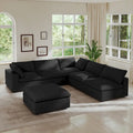 Commix Daunen-Ecksofa mit Ottomane, 5-Sitzer