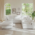Commix Daunen-Ecksofa mit Ottomane, 5-Sitzer