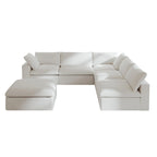 Commix Daunen-Ecksofa mit Ottomane, 5-Sitzer