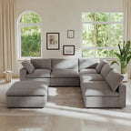 Commix Daunen-Ecksofa mit Ottomane, 5-Sitzer
