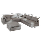 Commix Daunen-Ecksofa mit Ottomane, 5-Sitzer