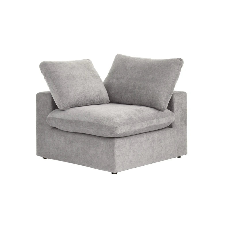 Commix Daunen-Ecksofa mit Ottomane, 5-Sitzer