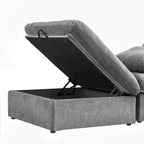 Commix Daunen-Ecksofa mit Ottomane, 5-Sitzer