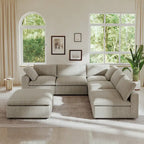 Commix Daunen-Ecksofa mit Ottomane, 5-Sitzer
