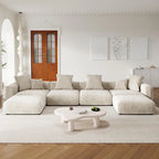 U-förmiges, luxuriöses modulares Ecksofa mit Recamiere und Ottoman/Hocker