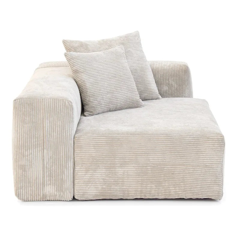 U-förmiges, luxuriöses modulares Ecksofa mit Recamiere und Ottoman/Hocker