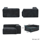 U-förmiges, luxuriöses modulares Ecksofa mit Recamiere und Ottoman/Hocker