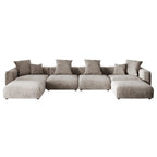 U-förmiges, luxuriöses modulares Ecksofa mit Recamiere und Ottoman/Hocker