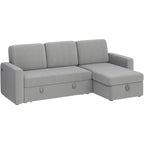 Yaheetech L-förmiges, umkehrbares Schlafsofa mit Ausziehfunktion und Stauraum – 83x 57,5x33