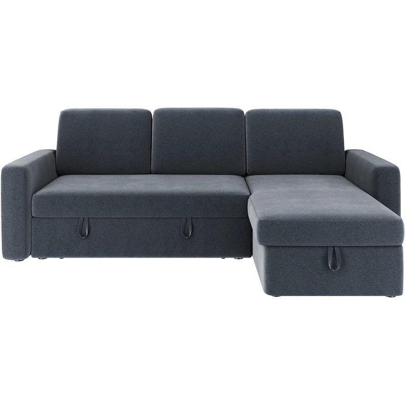 Yaheetech L-förmiges, umkehrbares Schlafsofa mit Ausziehfunktion und Stauraum – 83x 57,5x33