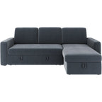 Yaheetech L-förmiges, umkehrbares Schlafsofa mit Ausziehfunktion und Stauraum – 83x 57,5x33