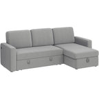 Yaheetech L-förmiges, umkehrbares Schlafsofa mit Ausziehfunktion und Stauraum – 83x 57,5x33
