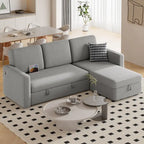 Yaheetech L-förmiges, umkehrbares Schlafsofa mit Ausziehfunktion und Stauraum – 83x 57,5x33