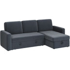 Yaheetech L-förmiges, umkehrbares Schlafsofa mit Ausziehfunktion und Stauraum – 83x 57,5x33