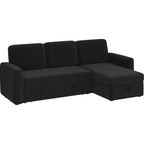Yaheetech L-förmiges, umkehrbares Schlafsofa mit Ausziehfunktion und Stauraum – 83x 57,5x33