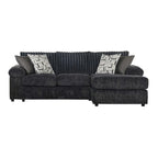 New Classic Furniture Luna Anthrazitgraues Ecksofa mit Recamiere rechts, Hergestellt in den USA