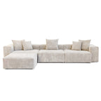 Modernes Sektional-Sofa mit 5 Kissen, luxuriöses modulares Sektional-Sofa mit Chaiselongue und Ottomane