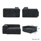 Modernes Sektional-Sofa mit 5 Kissen, luxuriöses modulares Sektional-Sofa mit Chaiselongue und Ottomane