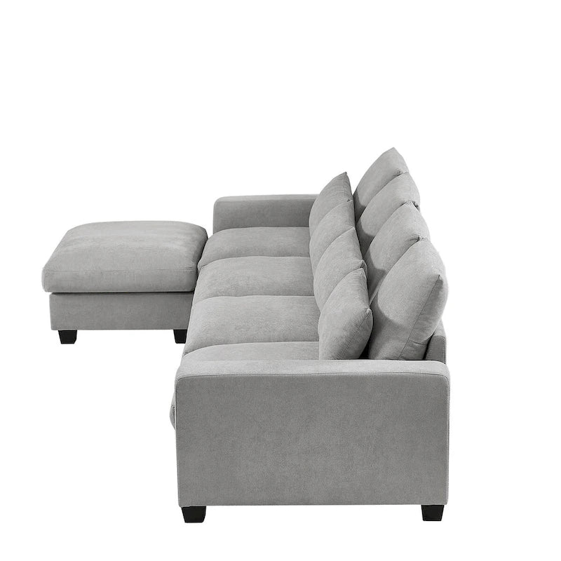 Modernes großes L-förmiges Schlafsofa mit beidseitig montierbarer Recamiere