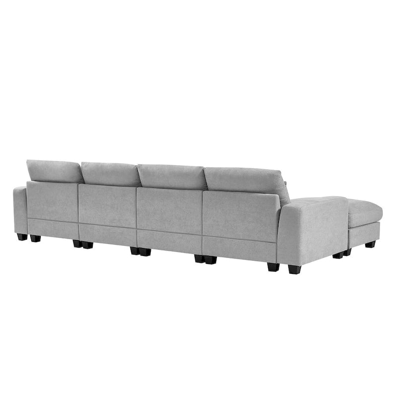 Modernes großes L-förmiges Schlafsofa mit beidseitig montierbarer Recamiere