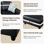L-förmiges Sofa-Set aus PU-Leder für das Wohnzimmer mit Ottomane, 3-teilig