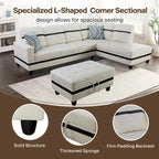 L-förmiges Sofa-Set aus PU-Leder für das Wohnzimmer mit Ottomane, 3-teilig