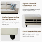 L-förmiges Sofa-Set aus PU-Leder für das Wohnzimmer mit Ottomane, 3-teilig