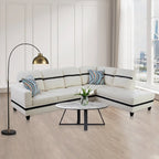 L-förmiges Sofa-Set aus PU-Leder für das Wohnzimmer mit Ottomane, 3-teilig