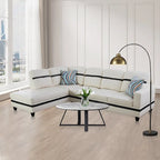 L-förmiges Sofa-Set aus PU-Leder für das Wohnzimmer mit Ottomane, 3-teilig