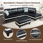 L-förmiges Sofa-Set aus PU-Leder für das Wohnzimmer mit Ottomane, 3-teilig
