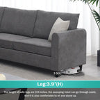 Modernes gepolstertes L-förmiges Ecksofa mit 3 Kissen