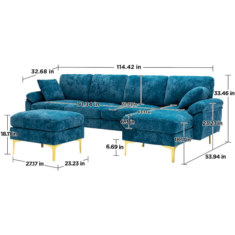 Kata 115 Sektionssofa mit Ottomane