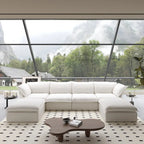U-förmige Sofas für Wohnzimmer, wandelbares 6-Sitzer-Schnittsofa mit Ottoman