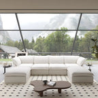 U-förmige Sofas für Wohnzimmer, wandelbares 6-Sitzer-Schnittsofa mit Ottoman