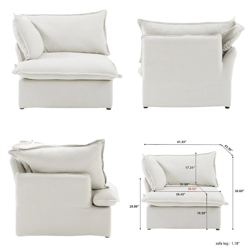 U-förmige Sofas für Wohnzimmer, wandelbares 6-Sitzer-Schnittsofa mit Ottoman