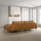 Dayton Mid-Century Modern Echtleder Ecksofa