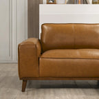 Dayton Mid-Century Modern Echtleder Ecksofa