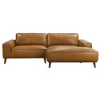 Dayton Mid-Century Modern Echtleder Ecksofa