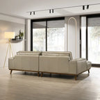 Dayton Mid-Century Modern Echtleder Ecksofa