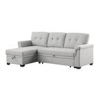 Lucca 84-Zoll umwandelbares Schlafsofa mit Recamiere und Stauraum – 84B x 54T x 35H