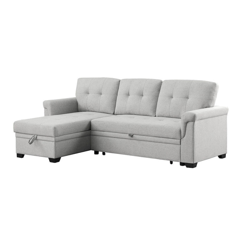 Lucca 84-Zoll umwandelbares Schlafsofa mit Recamiere und Stauraum – 84B x 54T x 35H