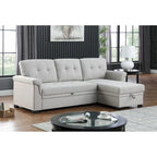 Lucca 84-Zoll umwandelbares Schlafsofa mit Recamiere und Stauraum – 84B x 54T x 35H