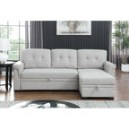 Lucca 84-Zoll umwandelbares Schlafsofa mit Recamiere und Stauraum – 84B x 54T x 35H