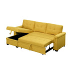 Lucca 84-Zoll umwandelbares Schlafsofa mit Recamiere und Stauraum – 84B x 54T x 35H